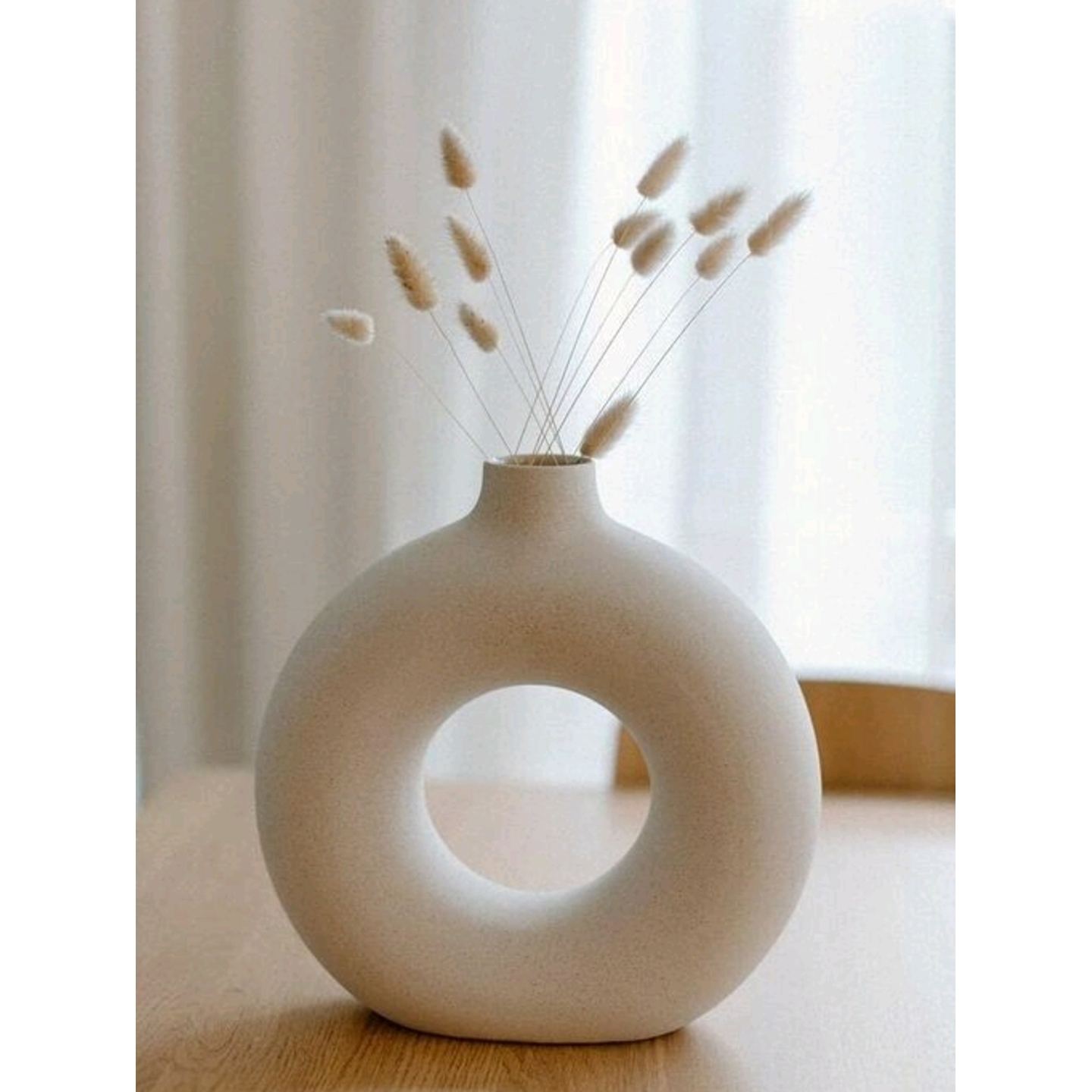 Ceramic Circular Vase- White