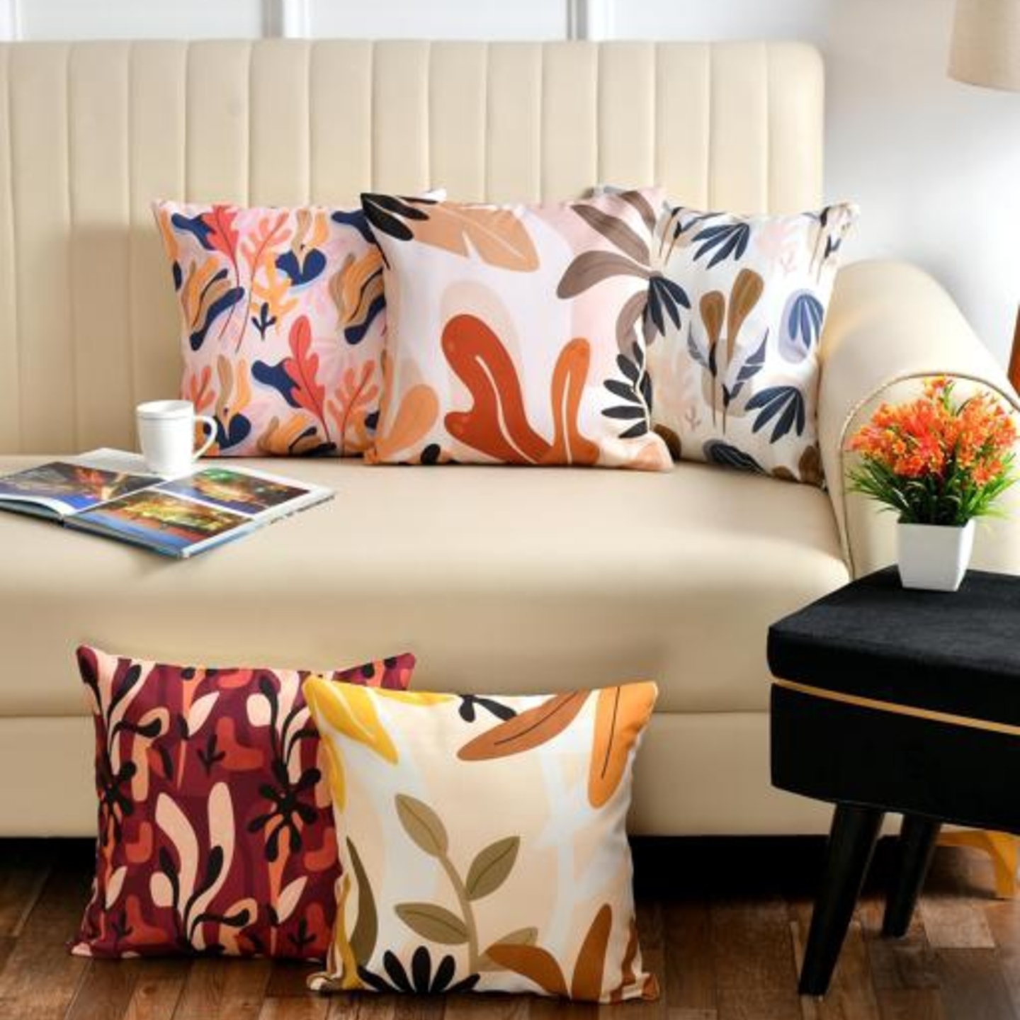 Flora Printed Cushion Covers Set of 5