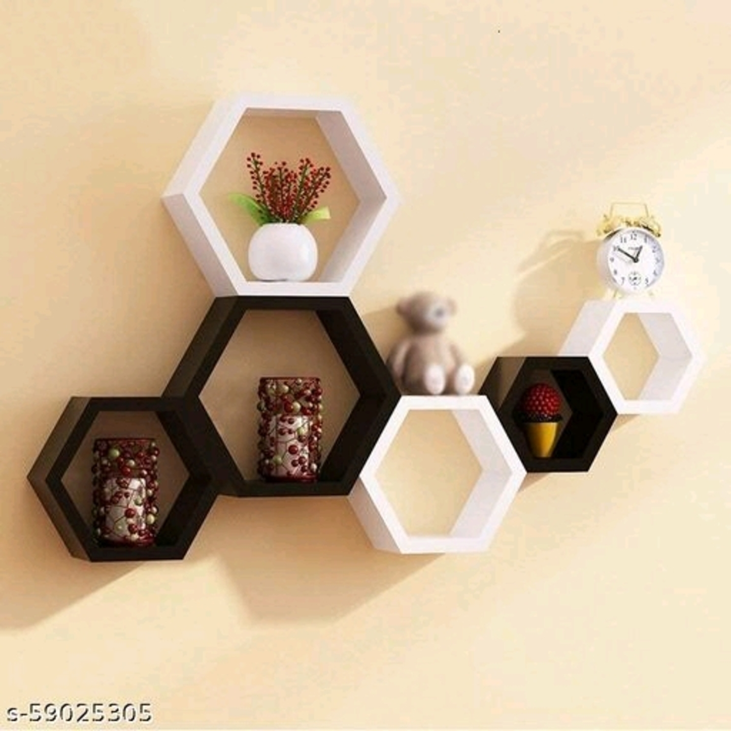 Hexagon Floating Wall Shelf Set of 6