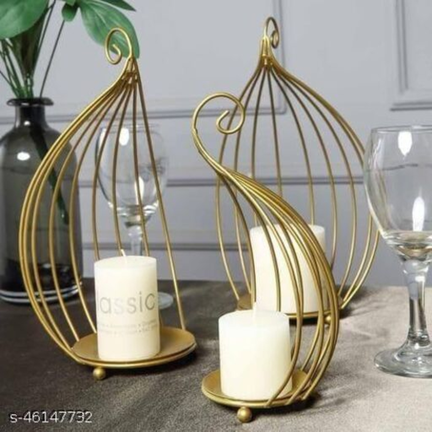 Caged Metal Candle Holders - Set of 3
