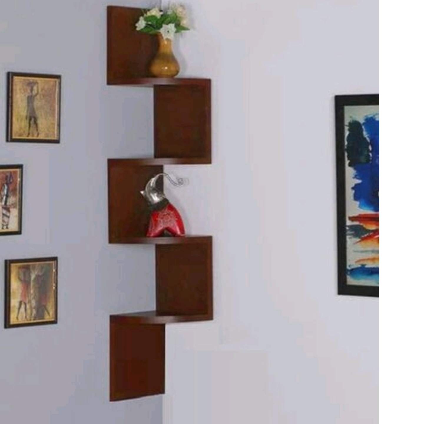 Zig Zag Corner Wall Shelf