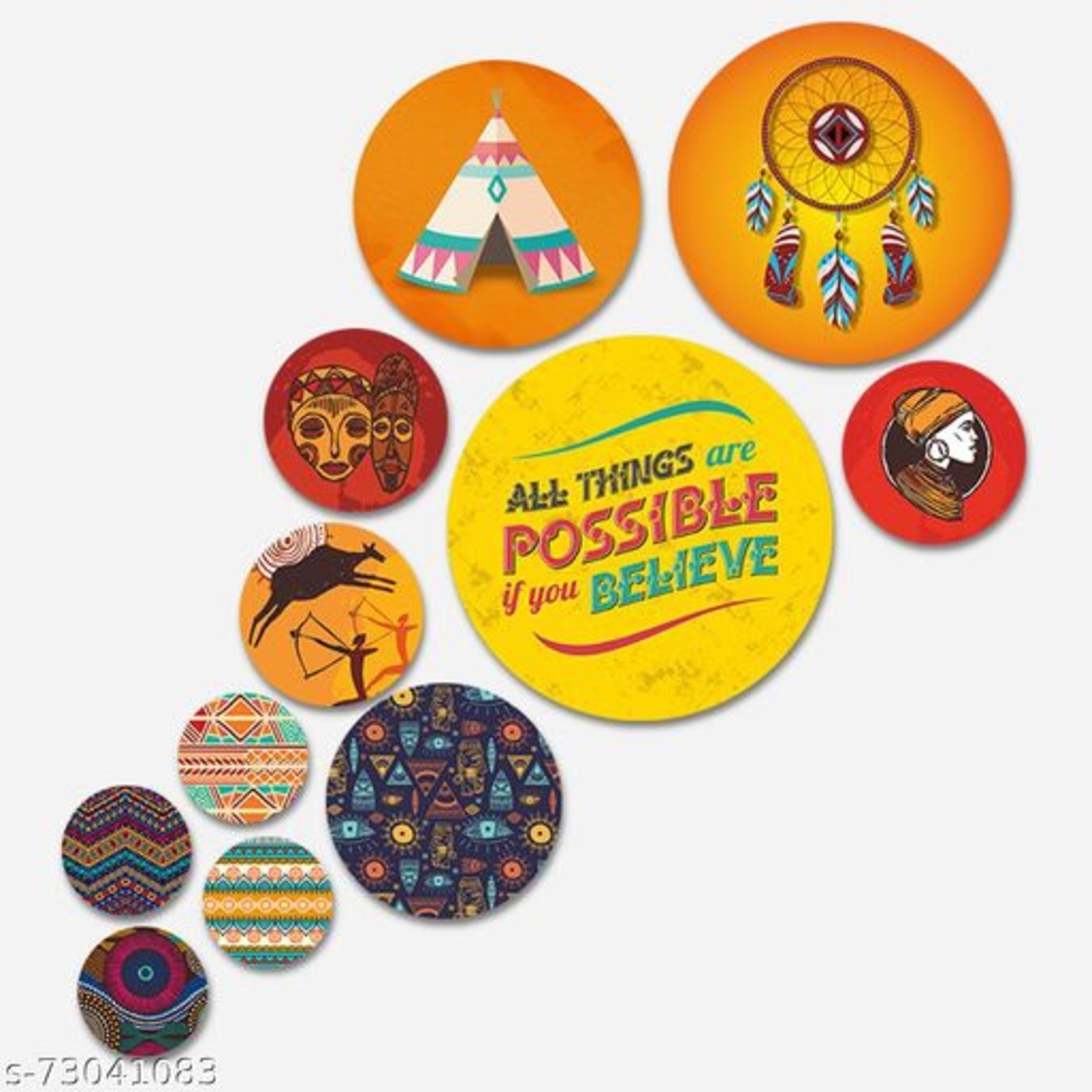 Tribal Duty Printed Wall Plates-Set of 11 