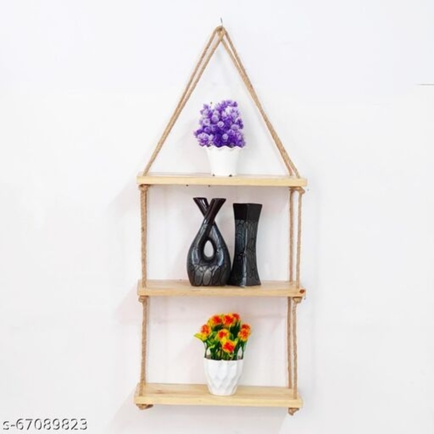 Pinewood 3 Tier Hanging Wall Shelf