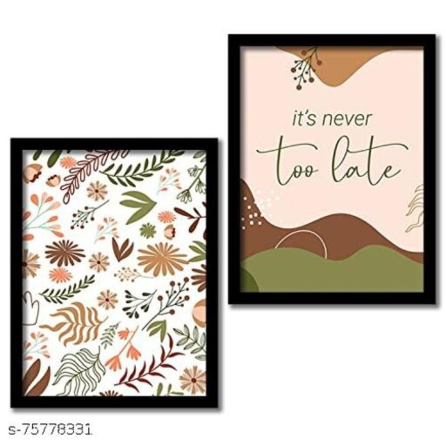 Abstract Wall Art with Frame Set of 2 