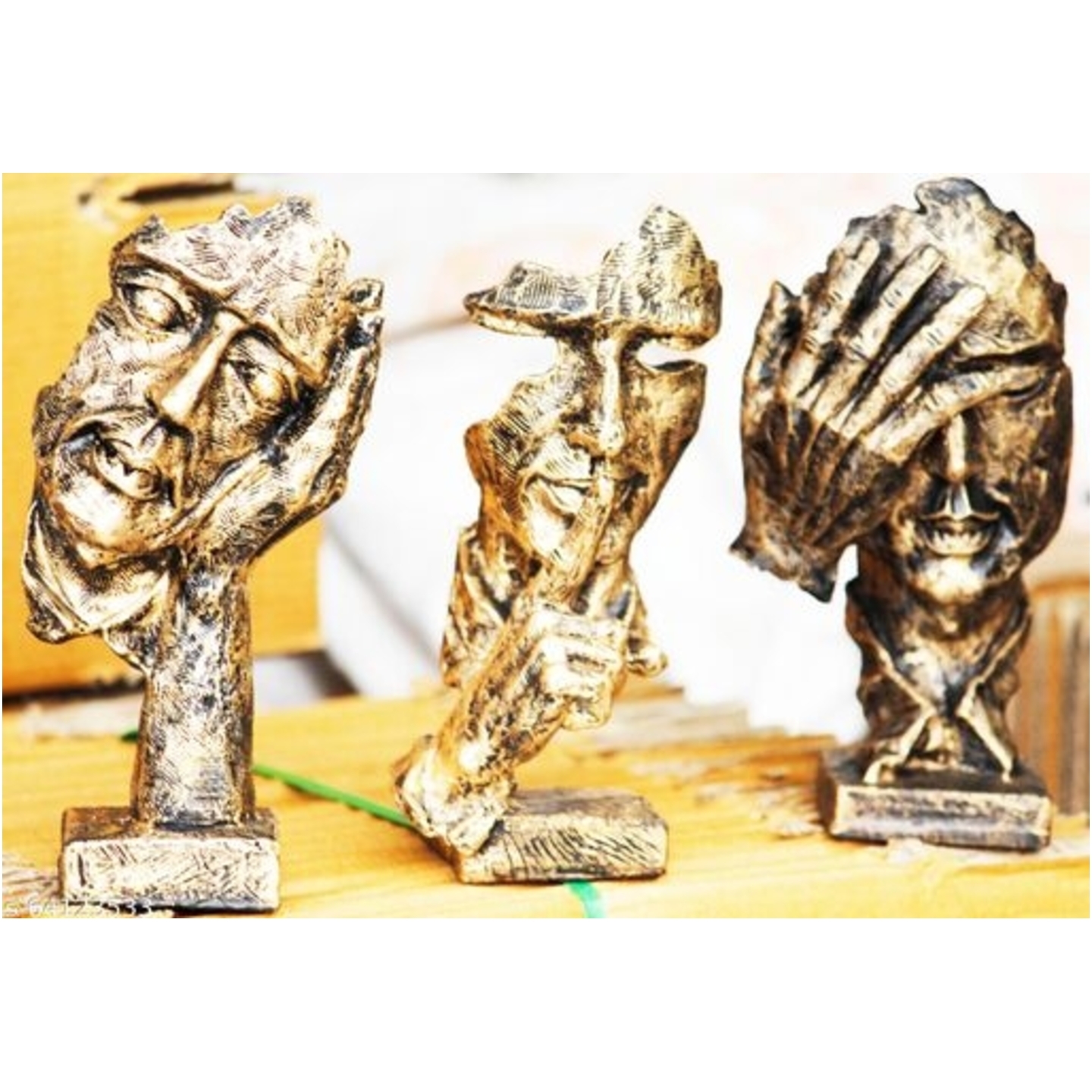 Face Resin Sculpture Set of 3