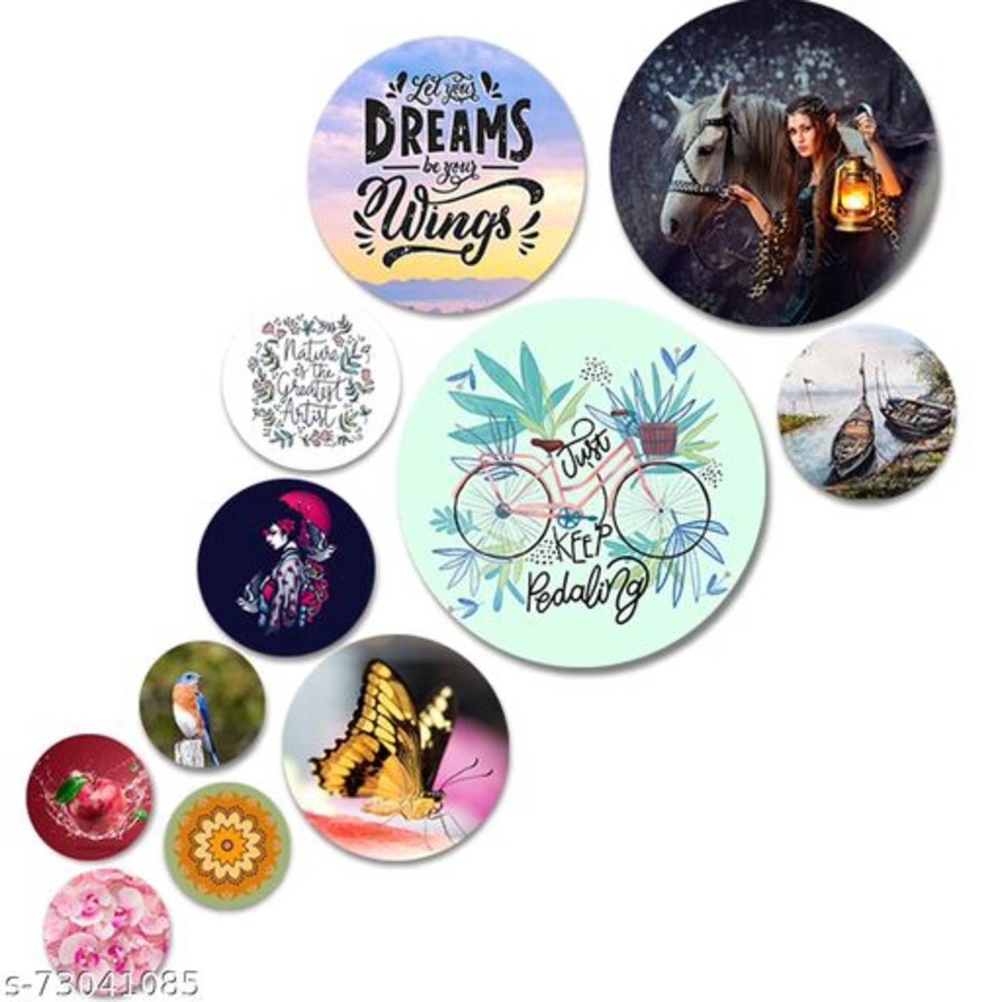 Dreams Printed Wall Plates-Set of 11 