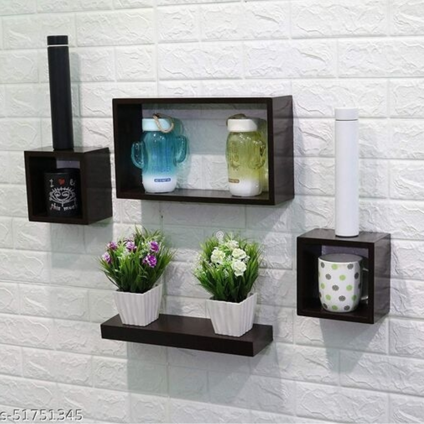 Stacked Floating Wall Shelf Set of 4
