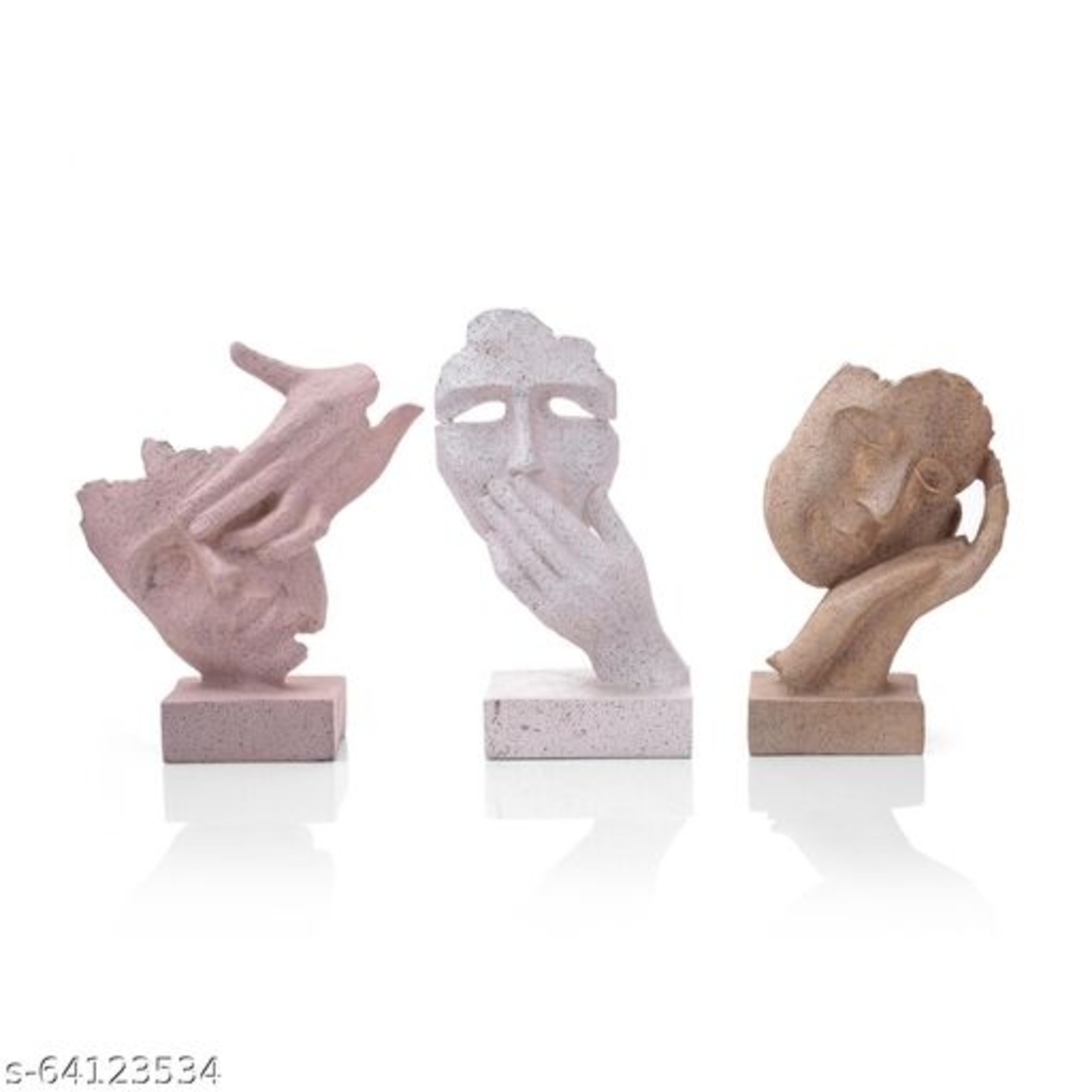 Face Resin Sculpture Set of 3
