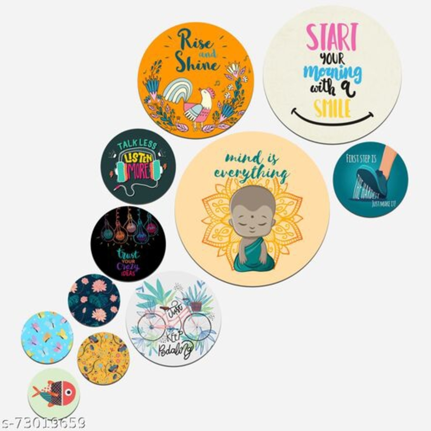 Motivations Printed Wall Plates-Set of 11 