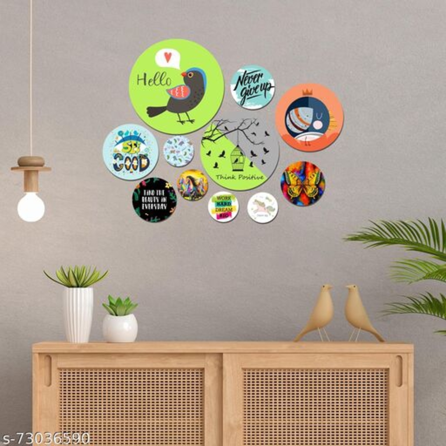Paradise Printed Wall Plates- Set of 11