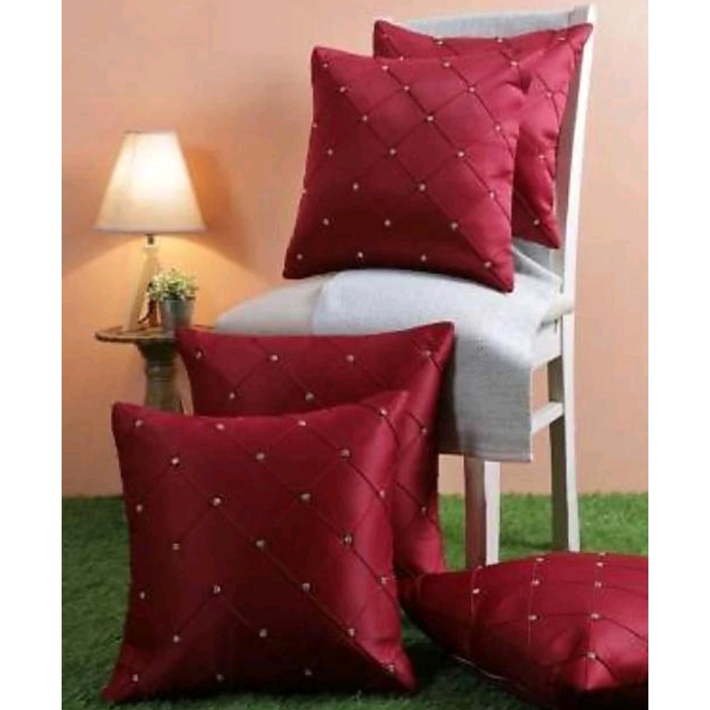 Satin Hatched Cushion Covers - Set of 5 