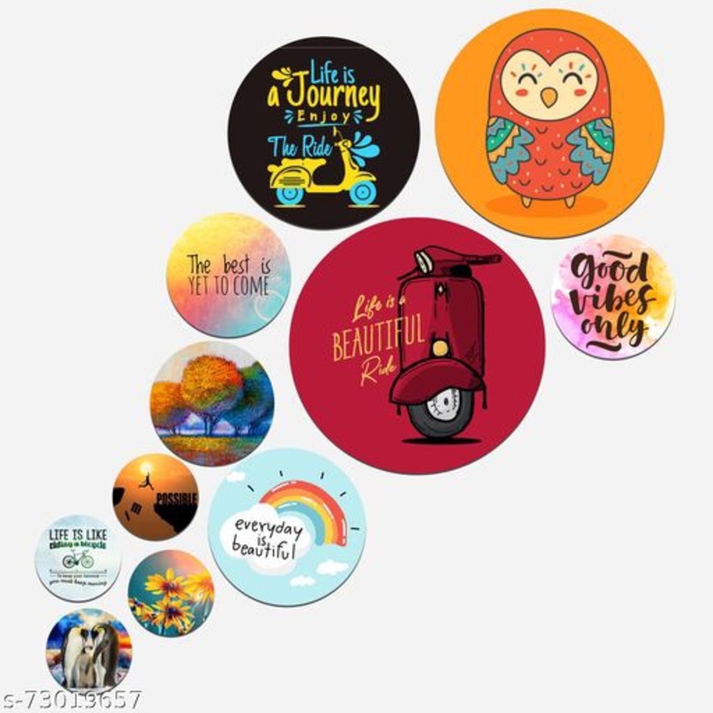 Nature Printed Wall Plates-Set of 11 