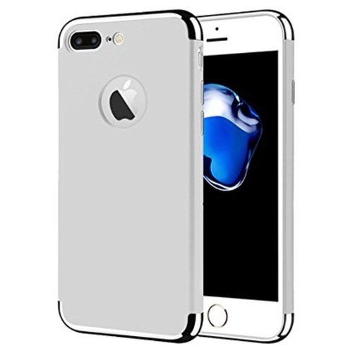 Ipaky  Apple iPhone 7 Plus 360 Full Protection Metallic Finish 3-in-1 Ultra-thin Slim Case Silver