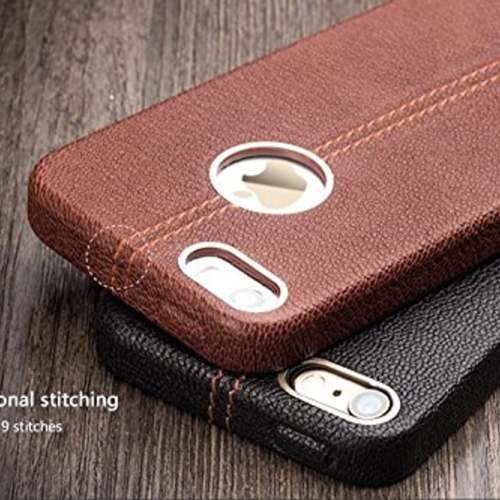 Vorson  Apple iPhone 5  5S  SE Lexza Series Double Stitch Leather Shell with Metallic Logo Display Back Cover