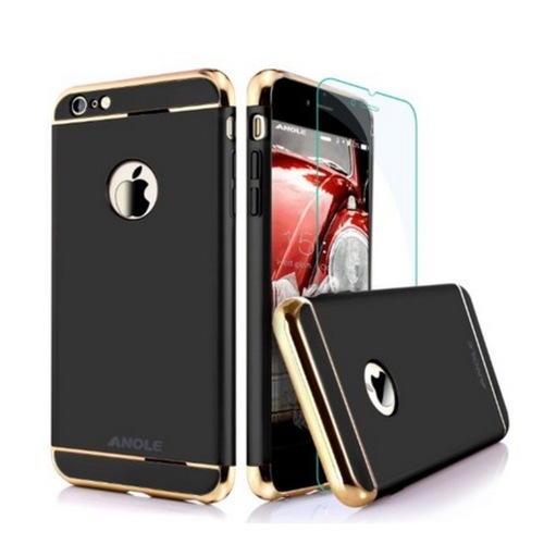 Ipaky  Apple iPhone 7 360 Full Protection Metallic Finish 3-in-1 Ultra-thin Slim Case Black
