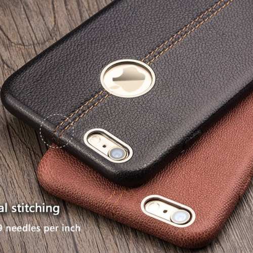 Vorson  Apple iPhone 6  6S Lexza Series Double Stitch Leather Shell with Metallic Logo Display Back Cover