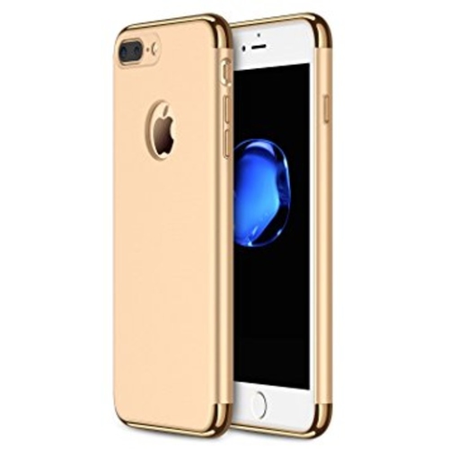 Ipaky  Apple iPhone 7 Plus 360 Full Protection Metallic Finish 3-in-1 Ultra-thin Slim Case Gold