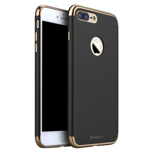 Ipaky  Apple iPhone 7 Plus 360 Full Protection Metallic Finish 3-in-1 Ultra-thin Slim Case Black