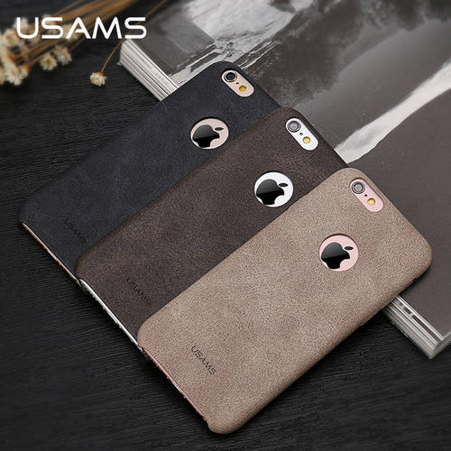 Usams  Apple iPhone 6  6S Ultra-thin Elegant Logo Display Grained Leather Case Back Cover