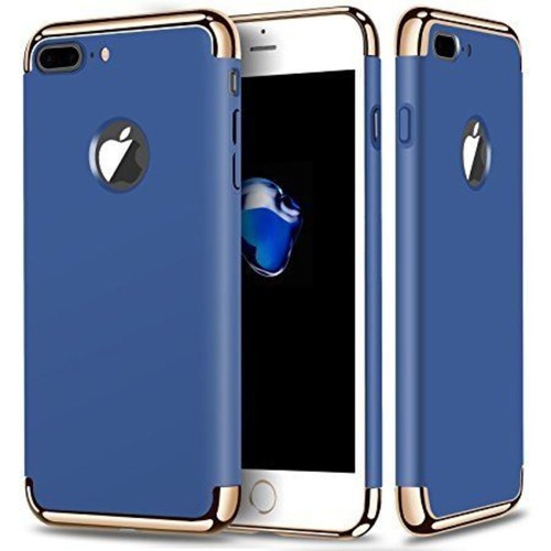 Ipaky  Apple iPhone 7 360 Full Protection Metallic Finish 3-in-1 Ultra-thin Slim Case Blue