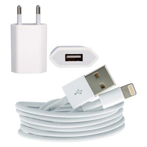 Apple USB Power Adapter and Lightening to USB Data Cable for iPhone 55s5cSE66s6Plus6sPlus7