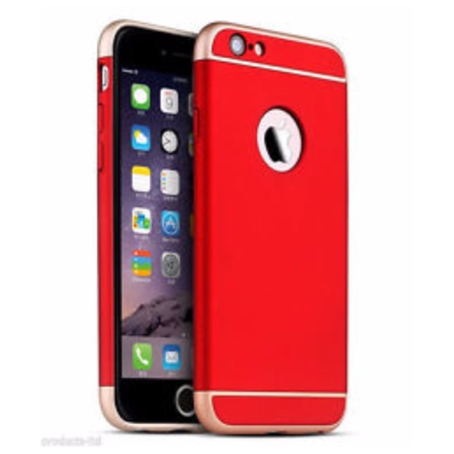 Ipaky  Apple iPhone 6 PLUS  6S PLUS Metallic Finish 3-in-1 Ultra-thin Slim Case Red