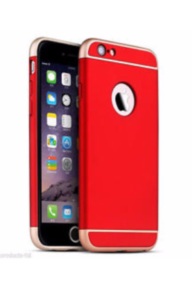 Ipaky  Apple iPhone 6  6S 360 Full Protection Metallic Finish 3-in-1 Ultra-thin Slim Case Red