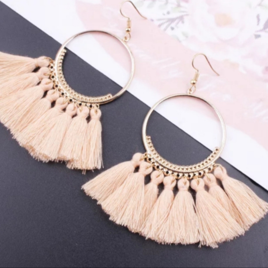  Tassel Earrings For Women Ethnic Big Drop Earrings Bohemia Fashion Jewelry Trendy Cotton Rope Fringe Long Dangle Earrings