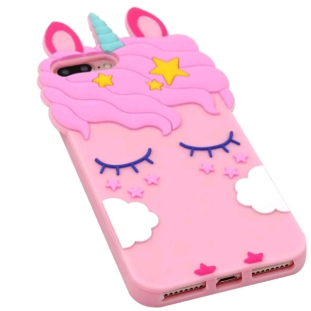 For Iphone Girly Pink Cute Candy Unicorn Protective Phone Covor Case
