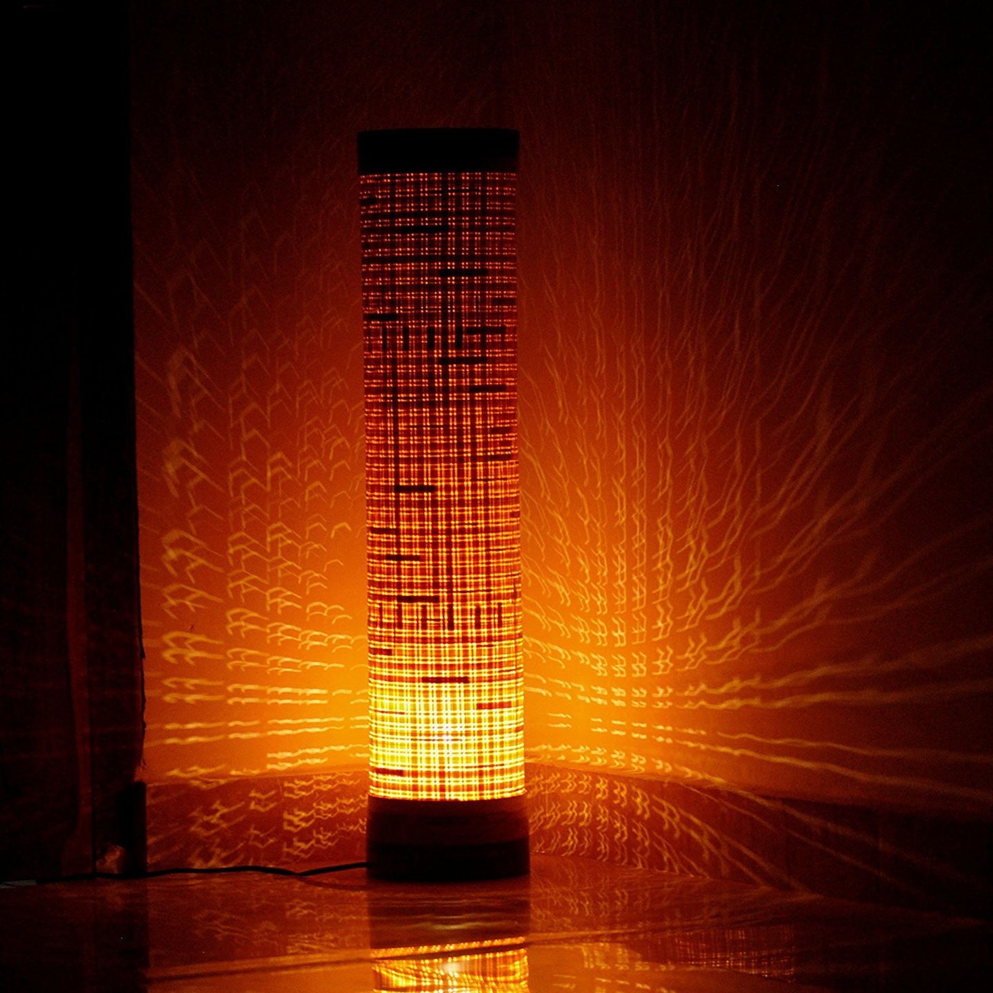 KraftInn Modern Bamboo 28" Floor Lamp