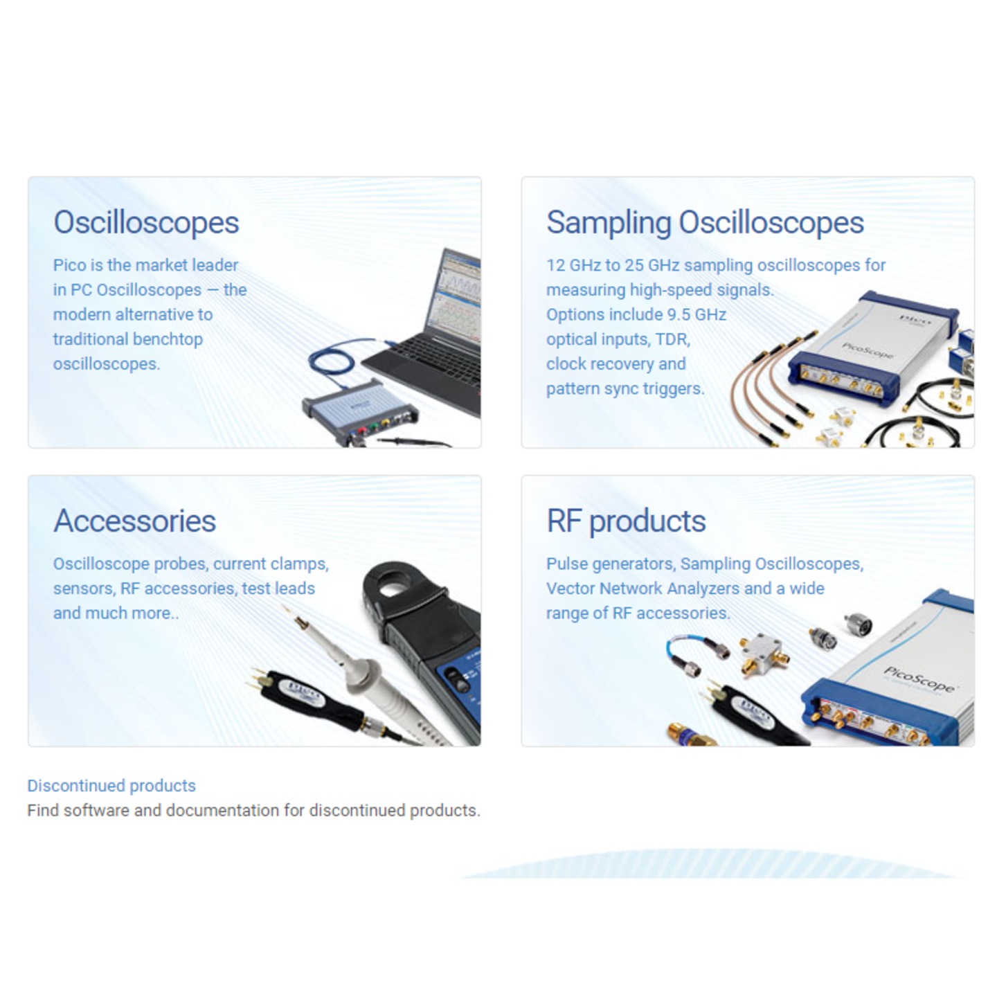 Oscilloscopes, Data Loggers, RF and accessories