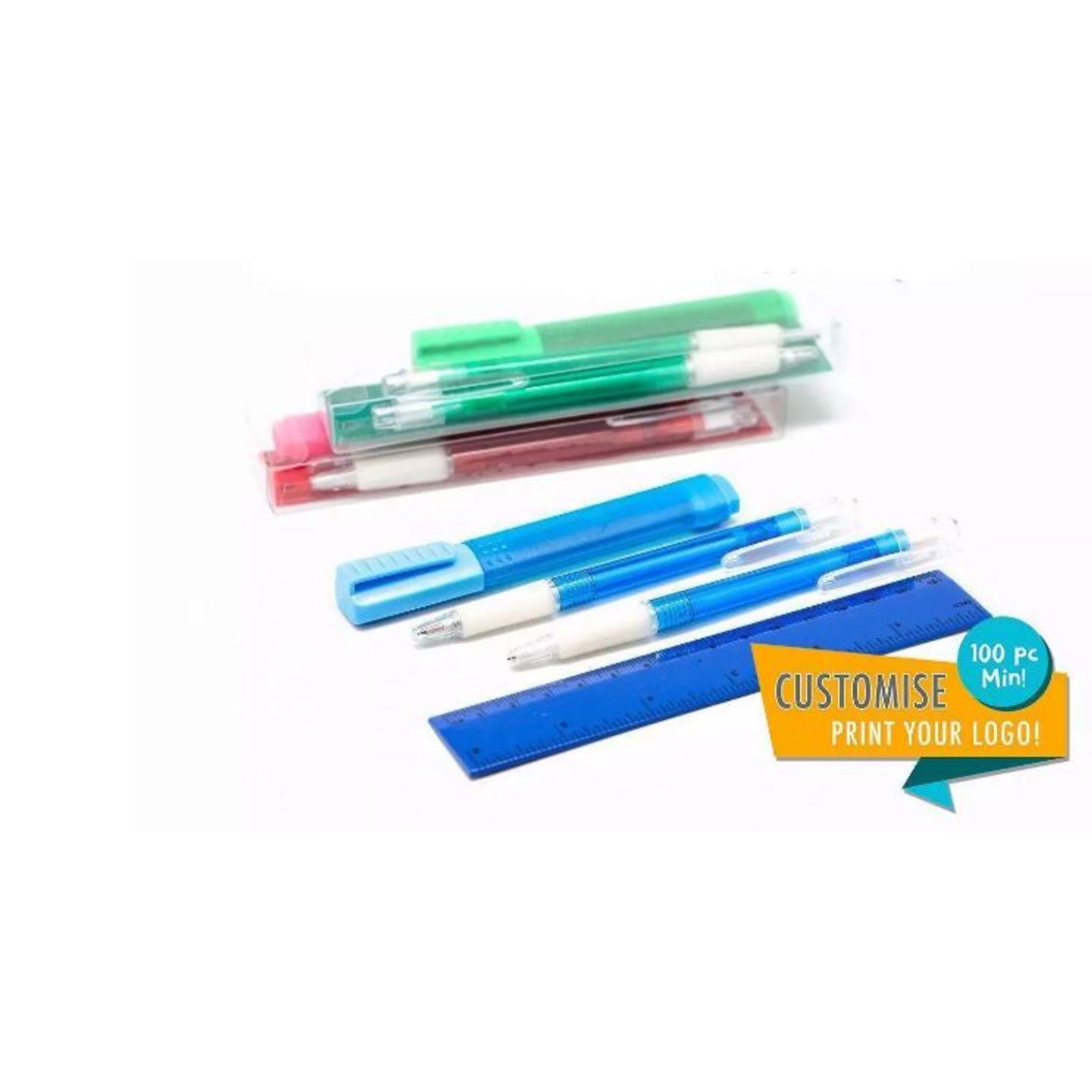 4-in-1 Stationery Set Colour Red, Green, Blue, Yellow
