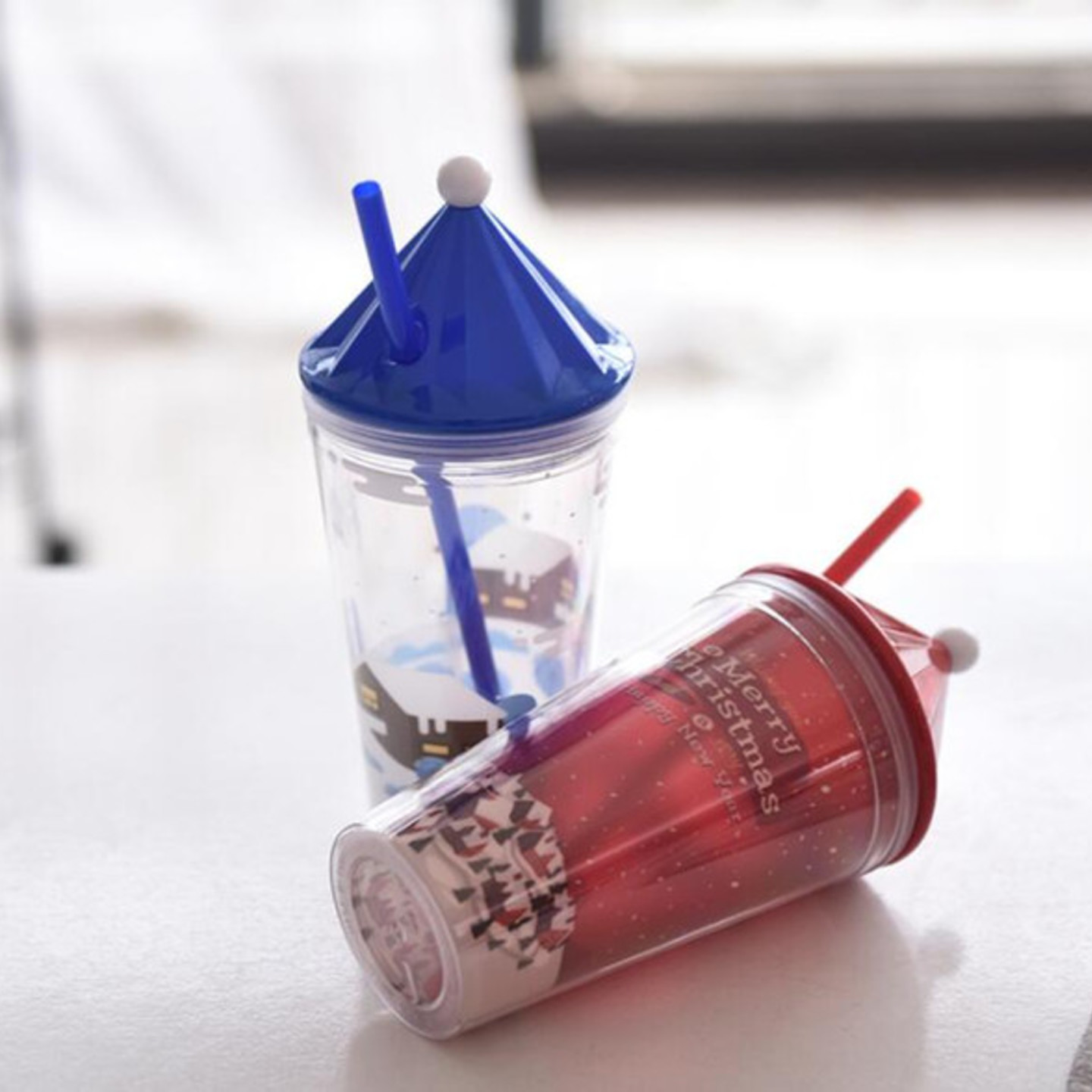 Merry Christmas Straw Cup Tumbler