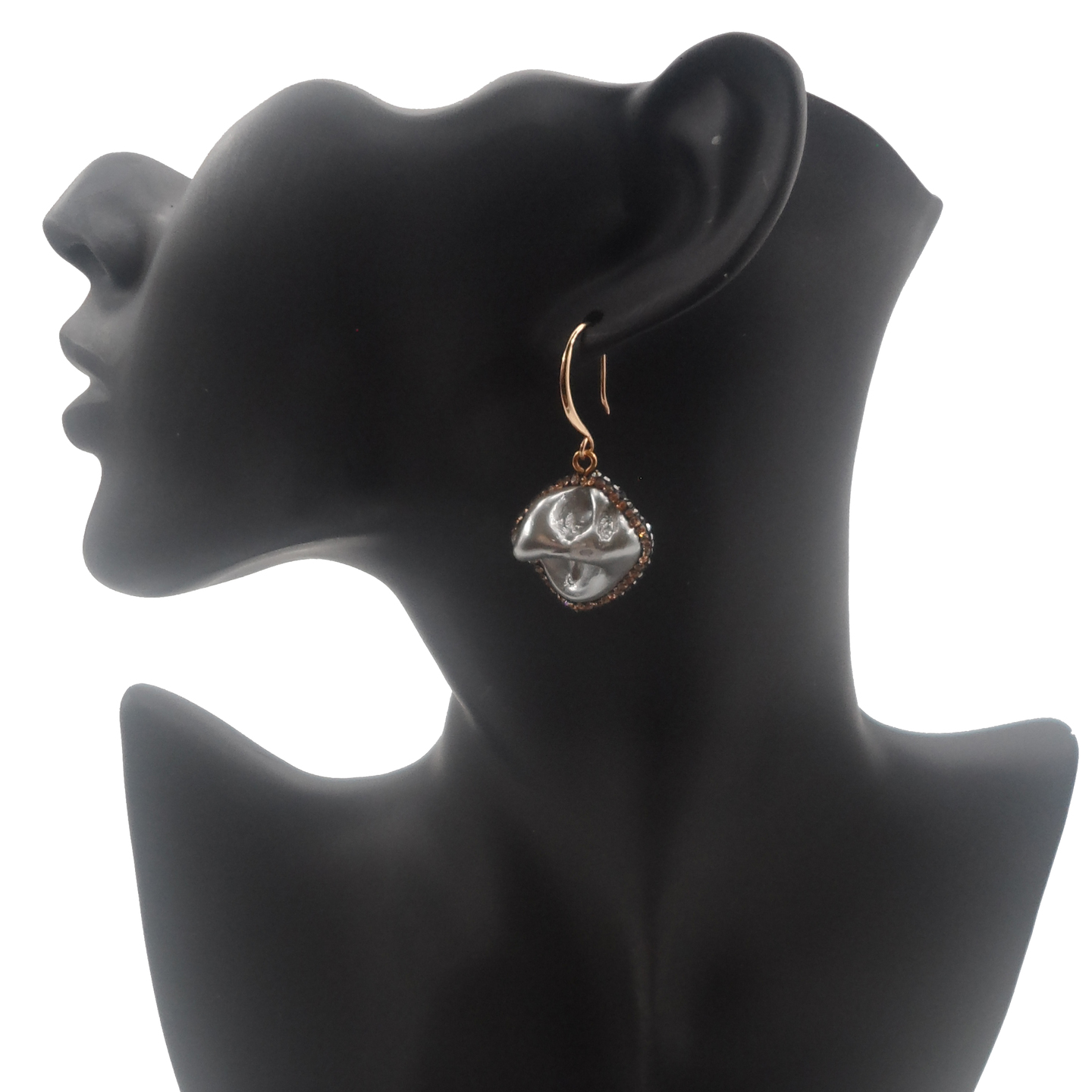 Silver Stone Clip Earring 