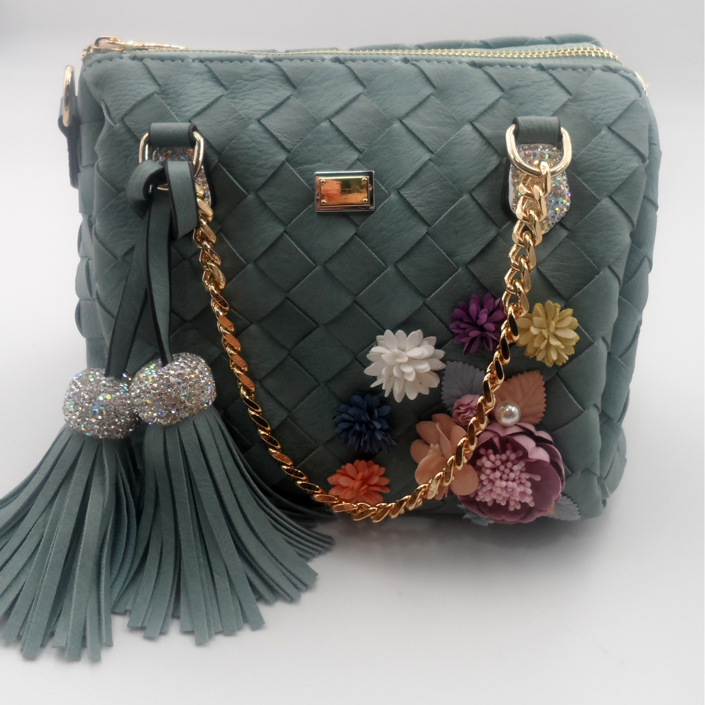 Floral Tassle Design Style Fashion Sling Bag 