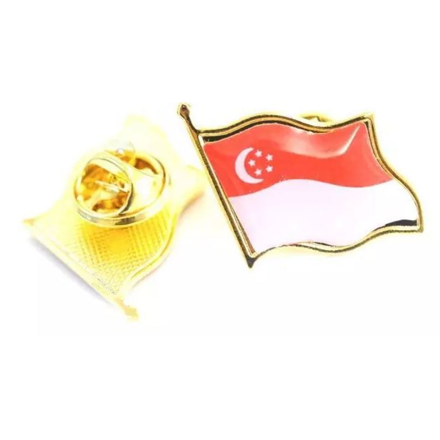 Singapore Flag Collar Lapel Pin