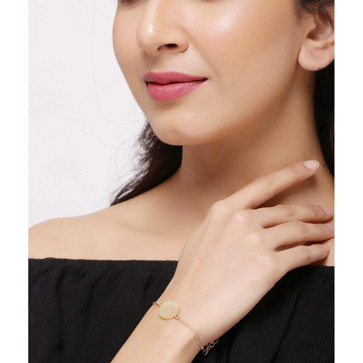 Half Moon adjustable gold plated bracelet