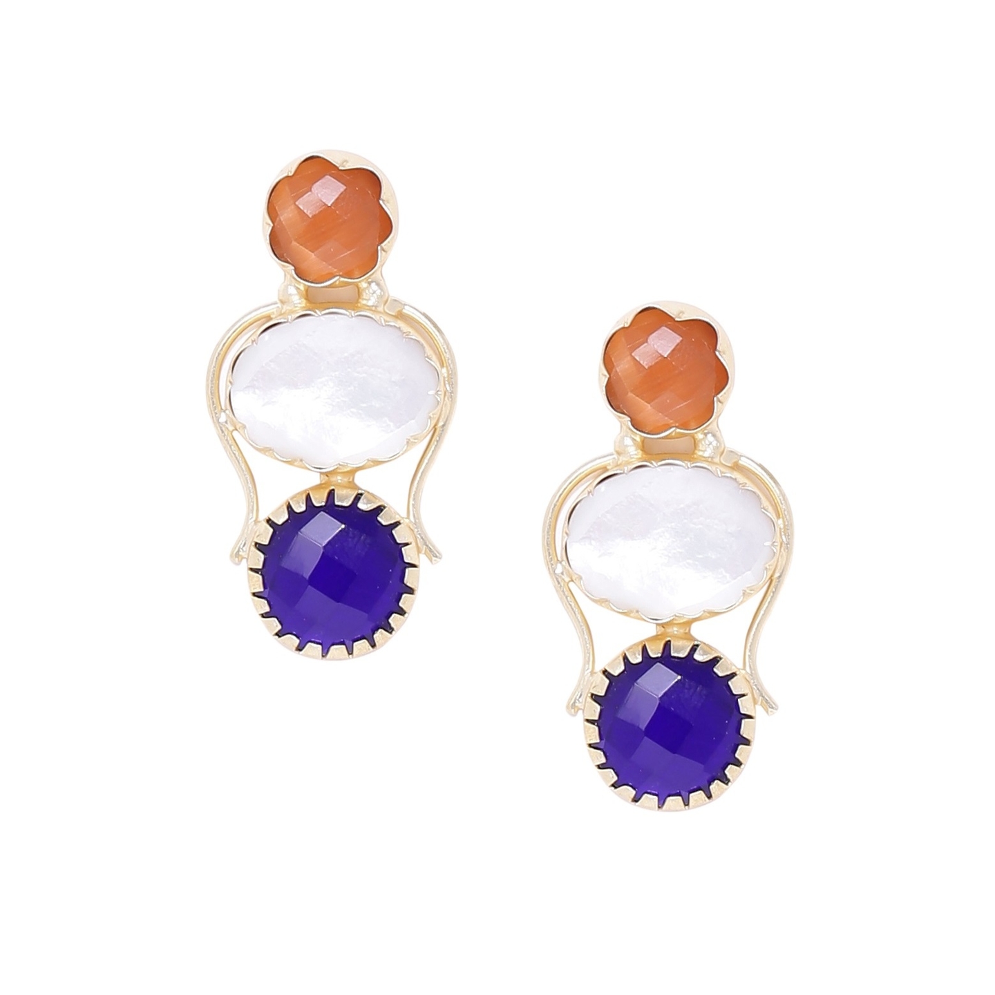 The Jewel Basket Gold-Plated Spherical Drop Earrings