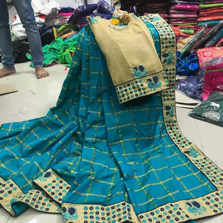 PEACOCK WORK SAREE BY VEETI