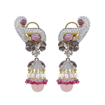 Majestic Chandelier earrings in diamonds and vivid gemstones , befitting a special occasion