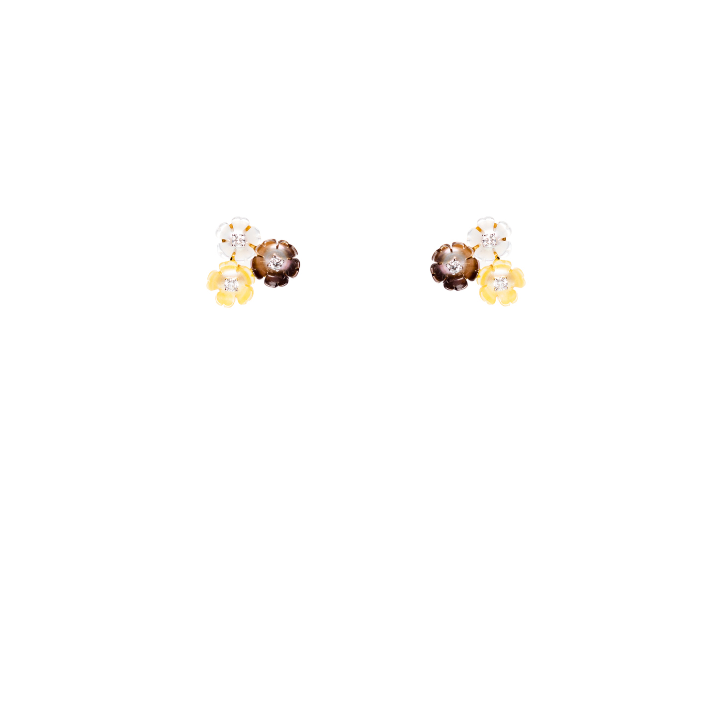 ER2213 - Mother of Pearl Cluster Flower Earrings