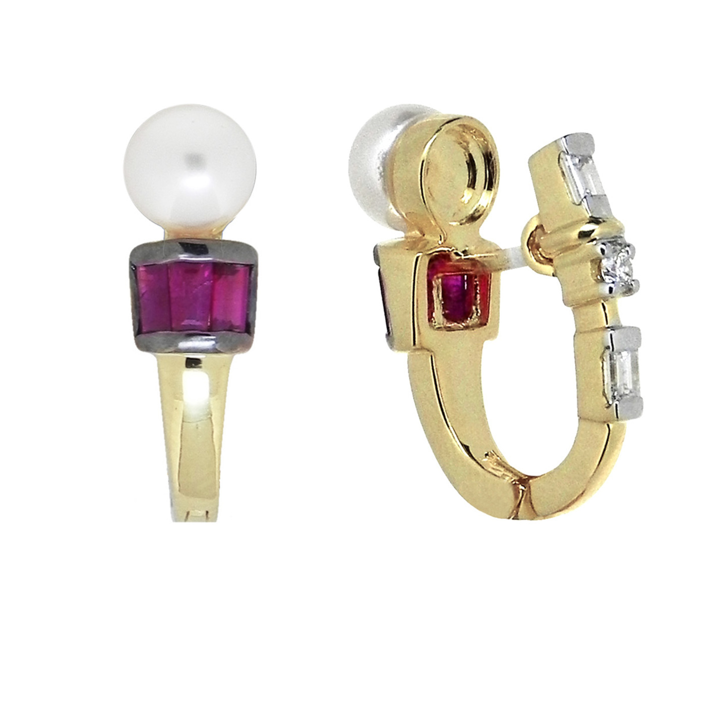 Hoop inspired oval shaped diamond gemstone studded earrings and regular wear diamond tops