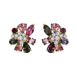 A Stunning vivid Pendant set with colourful multi tourmalines in asymmetric clusters,supported by minimal diamonds