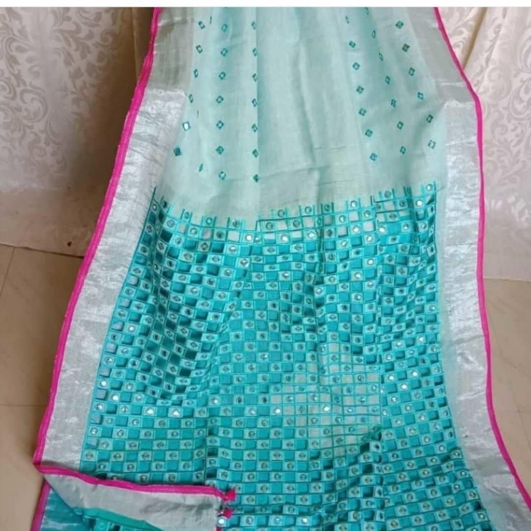 lnen by linen cutwork saree