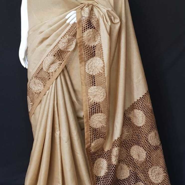 pure tussar cutowrk saree