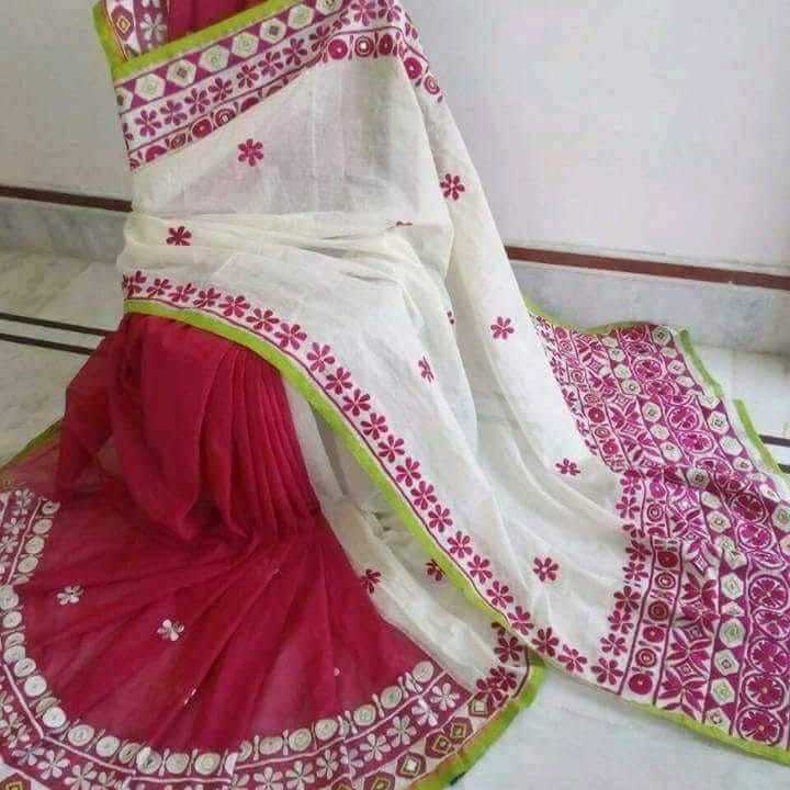 Kathiawari linen saree