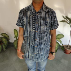 Hand block printed cotton mens shirts