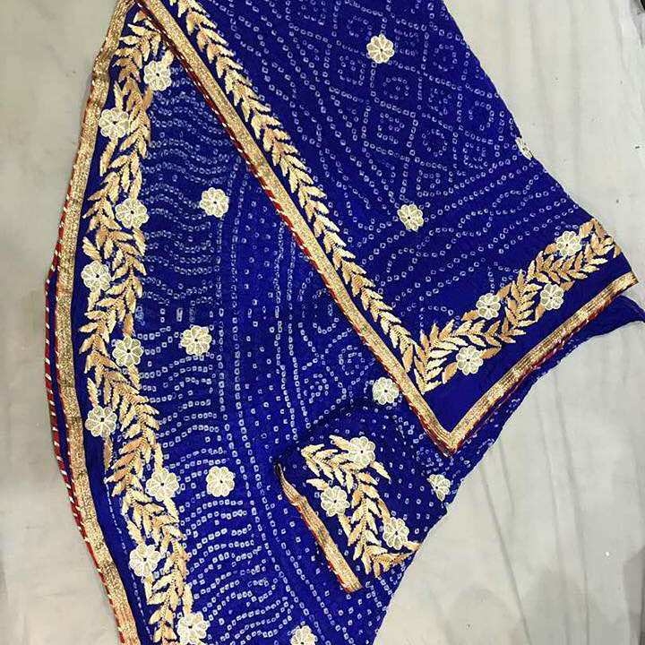 Bandhej art silk lehenga 