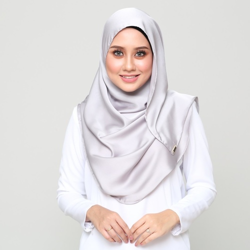 *PREORDER* Satin Instant Shawl - Silver Grey