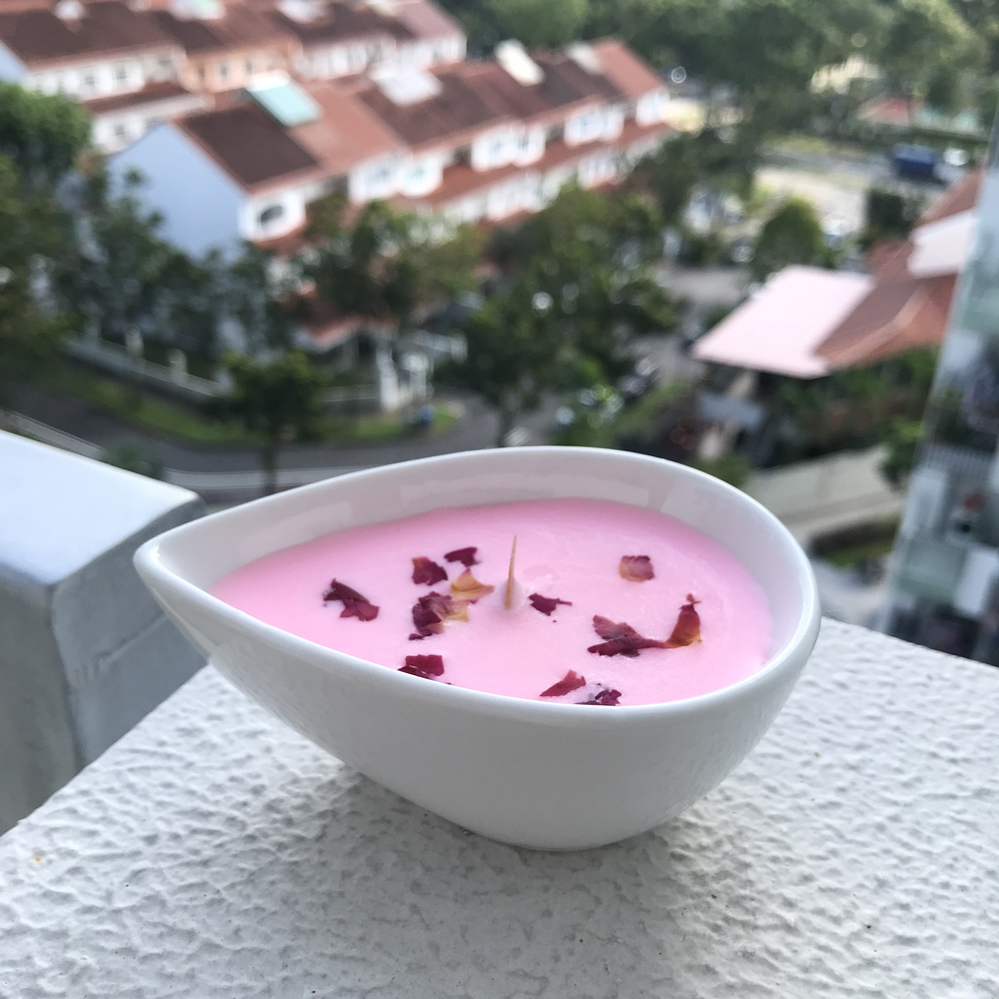 "Droplets" with rose petals